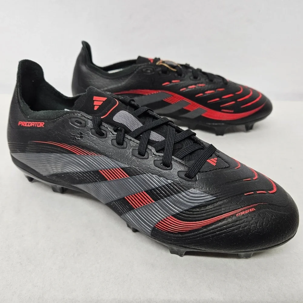 Adidas Predator‎ League FG/MG Soccer Cleats ID1328 Black Grey Red Men's Sz 7